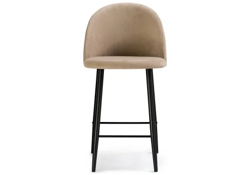 Барный стул Амизуре бежевый / черный матовый 448661 Woodville, бежевый/велюр, ножки/металл/чёрный, размеры - ****480*530 фото 2