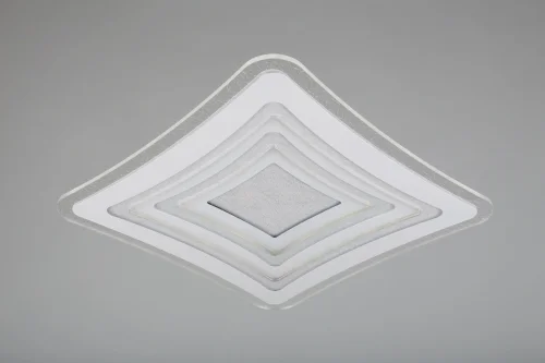 Люстра потолочная Arzano OML-08437-187 Omnilux прозрачная на 1 лампу, основание белое в стиле хай-тек квадраты фото 3