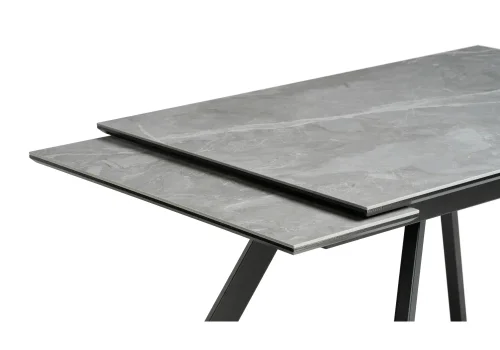 Керамический стол Габбро 120х80х76 серый мрамор / черный 530828 Woodville столешница серая из керамика фото 7