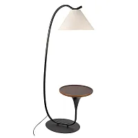 Торшер Шарлотт / Charlotte 10568F Black LOFT IT со столиком изогнутый бежевый на 1 лампу, основание чёрное в стиле кантри винтаж Торшер Шарлотт / Charlotte 10568F Black LOFT IT со столиком изогнутый бежевый на 1 лампу, основание чёрное в стиле кантри винтаж