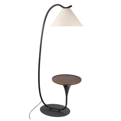 Торшер Шарлотт / Charlotte 10568F Black LOFT IT со столиком изогнутый бежевый на 1 лампу, основание чёрное в стиле кантри винтаж Торшер Шарлотт / Charlotte 10568F Black LOFT IT со столиком изогнутый бежевый на 1 лампу, основание чёрное в стиле кантри винтаж