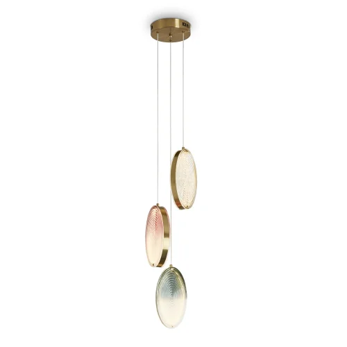 Светильник подвесной LED Lolli FR6139PL-L24BS Freya разноцветный на 1 лампу, основание латунь в стиле современный каскад
