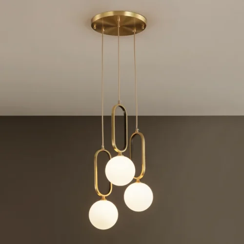 Светильник подвесной VITAL TRIO 212507-23 ImperiumLoft белый на 3 лампы, основание латунь в стиле современный фото 9