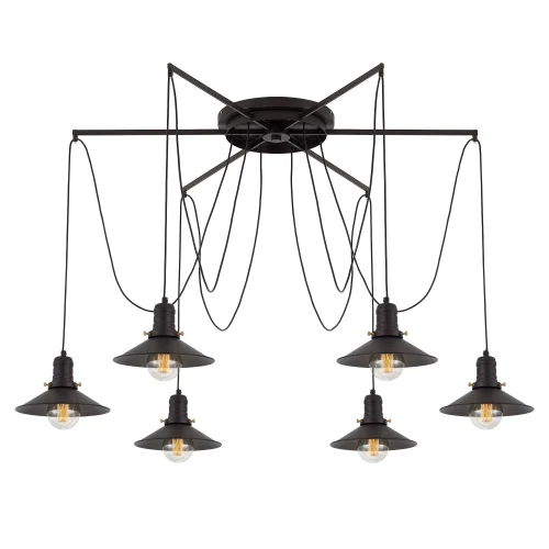 Светильник подвесной лофт Эдисон Spider CL451262 Citilux без плафона 6 ламп, основание коричневое в стиле лофт spider паук фото 15