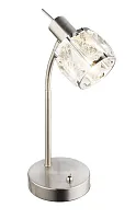 Настольная лампа Kris 54356-1T Globo прозрачная 1 лампа, основание матовое никель металл в стиле современный 