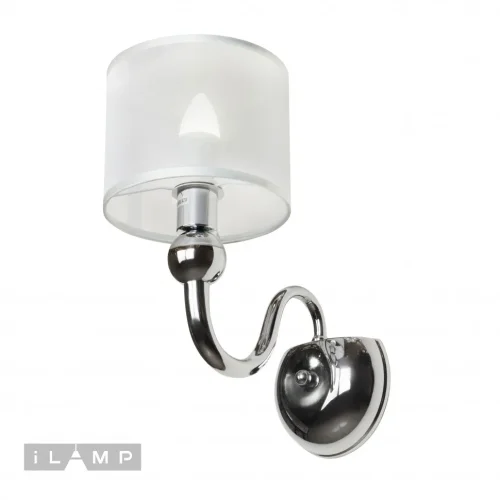 Бра Spring RM1690/1W CR iLamp белый на 1 лампа, основание хром в стиле современный американский  фото 3