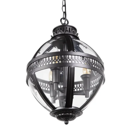 Светильник подвесной Lantern Residential LOFT3043-BL LOFT IT прозрачный 3 лампы, основание чёрное в стиле лофт  фото 3