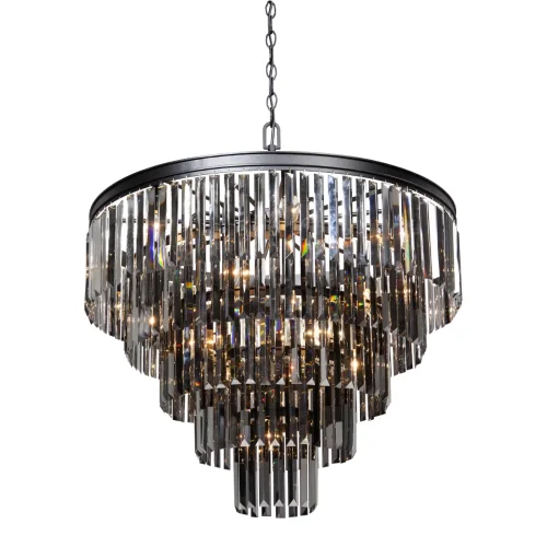 Люстра подвесная V1806-1/8+4+4+1 Vitaluce серая чёрная на 17 ламп, основание чёрное в стиле классический современный Люстра подвесная V1806-1/8+4+4+1 Vitaluce серая чёрная на 17 ламп, основание чёрное в стиле классический современный