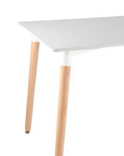 Стол обеденный OSLO прямоугольный 120*80 белый на дер. ножках УТ000000187 Stool Group столешница белая из мдф фото 5