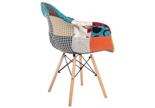 Деревянный стул Multicolor 11730 Woodville, разноцветный/ткань, ножки/дерево/бежевый, размеры - ****640*600 фото 4
