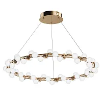 Светильник подвесной LED Tessara MOD081PL-L60G3K Maytoni белый на 1 лампу, основание золотое в стиле современный кольца шар