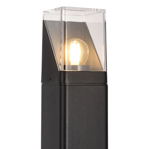 Парковый светильник Slide SL9016.405.01 ST-Luce уличный IP65 чёрный на 1 лампу, плафон прозрачный в стиле современный E27 фото 2