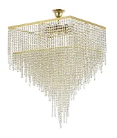 Люстра хрустальная потолочная Prima E 1.3.50X50.600 G Arti Lampadari без плафона прозрачная на 8 ламп, основание золотое в стиле классика 