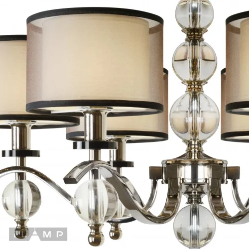 Люстра подвесная Malibu P2335-6 nic iLamp коричневая на 6 ламп, основание никель в стиле современный американский фото 3