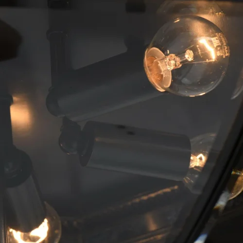 Светильник потолочный Корсо 801010806 Chiaro прозрачный 6 ламп, основание чёрное в стиле кантри  фото 6