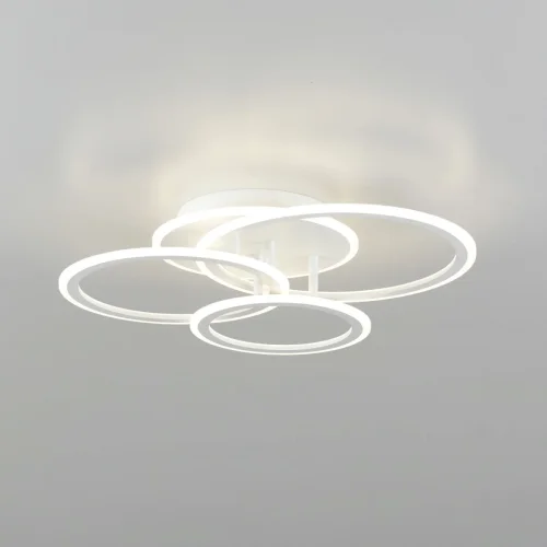 Люстра потолочная LED с пультом Тринити CL238130 Citilux белая на 1 лампа, основание белое в стиле современный с пультом кольца фото 5