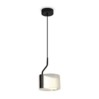 Светильник подвесной LED Ice FR5541PL-L5B Freya прозрачный на 1 лампу, основание чёрное в стиле современный 