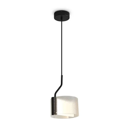 Светильник подвесной LED Ice FR5541PL-L5B Freya прозрачный на 1 лампу, основание чёрное в стиле современный 