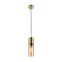 Светильник подвесной Ilene TL1628H-01GD Toplight янтарный 1 лампа, основание матовое золото в стиле модерн 