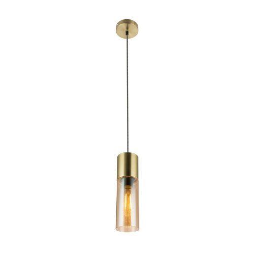 Светильник подвесной Ilene TL1628H-01GD Toplight янтарный 1 лампа, основание матовое золото в стиле современный 