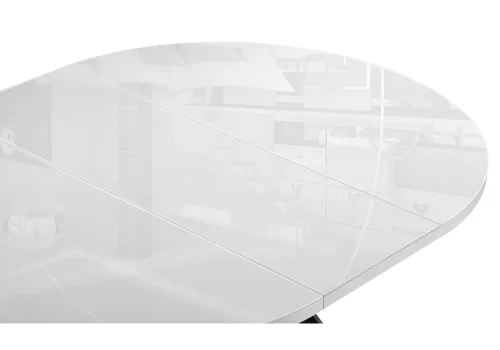 Стеклянный стол Веллор 120(160)х120х75 белый / черный 502178 Woodville столешница белая из стекло фото 6