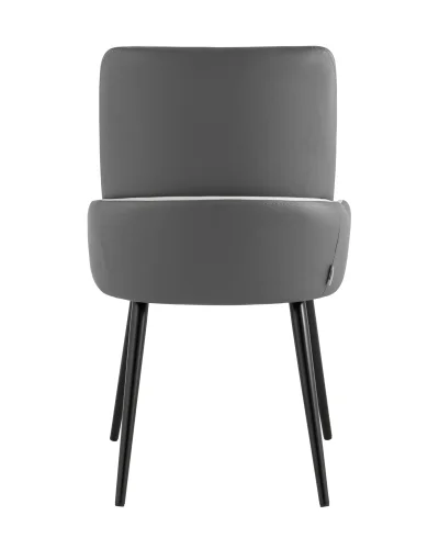 Стул Мюнхен экокожа серая велюр серый УТ000035940 Stool Group, серый/экокожа, ножки/металл/чёрный, размеры - ****530*580 фото 7
