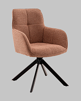 Стул обеденный Edme,  коралловый УТ000040786 Stool Group, коричневый/рогожка, ножки/металл/чёрный, размеры - *860****
