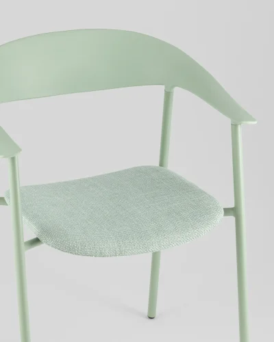 Стул Eila, с подушкой, пластик зеленый УТ000039778 Stool Group, зелёный/рогожка, ножки/пластик/зелёный, размеры - *775***502*591 фото 7