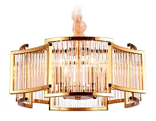 Люстра подвесная Traditional TR5368 Ambrella light прозрачная на 6 ламп, основание золотое в стиле классика 