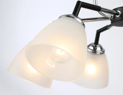 Люстра потолочная TR303294 Ambrella light белая на 6 ламп, основание чёрное в стиле современный классический  фото 6