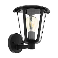 Настенный светильник Monreale 98119 Eglo уличный IP44 чёрный 1 лампа, плафон прозрачный в стиле современный E27
