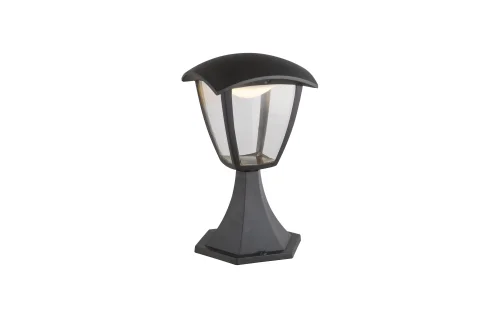 Парковый светильник LED DELIO 31827 Globo уличный IP44 чёрный на 1 лампу, плафон прозрачный в стиле современный LED