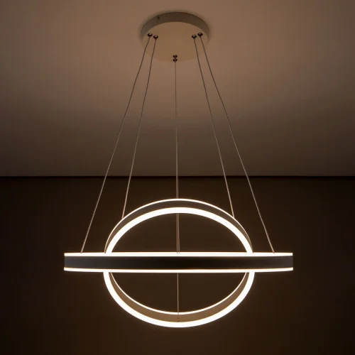 Светильник подвесной LED с пультом Дуэт CL719640 Citilux белый 1 лампа, основание белое в стиле модерн минимализм кольца с пультом фото 5