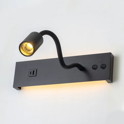 Бра с выключателем LED USB Декарт CL704471 Citilux чёрный на 1 лампу, основание чёрное в стиле современный хай-тек гибкая ножка для чтения usb фото 5