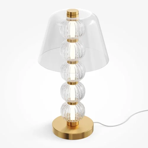 Настольная лампа LED Amulet MOD555TL-L8G3K Maytoni прозрачная 1 лампа, основание золотое металл в стиле современный арт-деко  фото 4