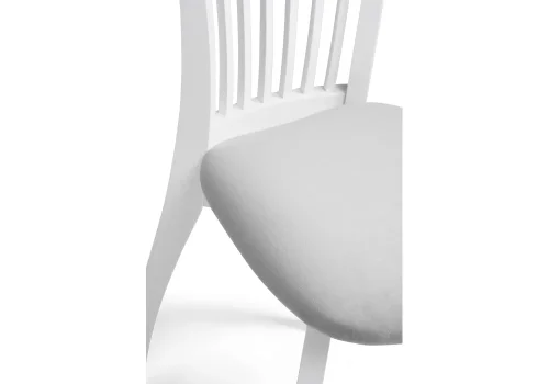 Деревянный стул Лидиос серый велюр / белый 515979 Woodville, серый/велюр, ножки/массив бука дерево/белый, размеры - ****460*620 фото 6