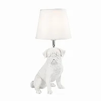 Настольная лампа Narni SLE115224-01 Evoluce белая 1 лампа, основание белое смола металл в стиле современный собака