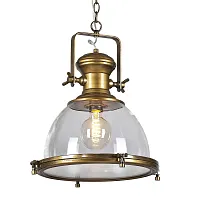 Светильник подвесной лофт Monsey GRLSP-9611 Lussole прозрачный 1 лампа, основание бронзовое в стиле лофт 