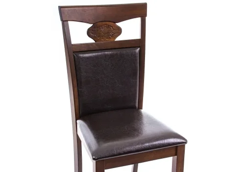Деревянный стул Luiza dirty oak / dark brown 1995 Woodville, коричневый/искусственная кожа, ножки/дерево/коричневый, размеры - ****430*520 фото 6