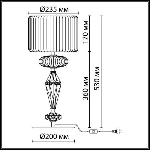Настольная лампа Terra 5414/2T Odeon Light прозрачная на 2 лампы, основание латунь античное бронза керамика металл в стиле классический современный фото 2