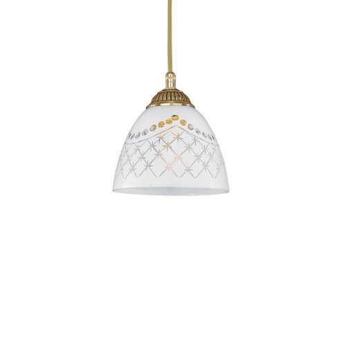 Светильник подвесной L 7152/14 Reccagni Angelo белый 1 лампа, основание золотое в стиле классический  фото 3
