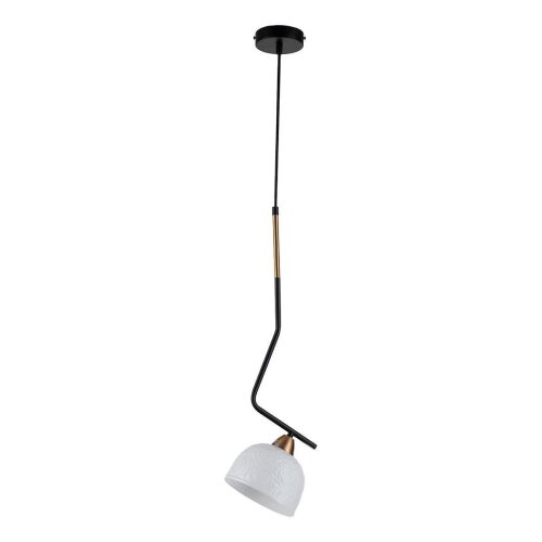 Светильник подвесной Attimo V000154 Indigo белый 1 лампа, основание чёрное в стиле современный 