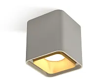 Светильник накладной XS7842004 Ambrella light золотой серый 1 лампа, основание серое в стиле хай-тек современный квадратный