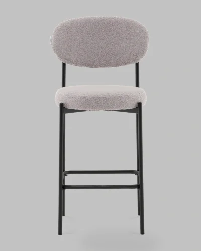 Стул полубарный Бриф DD букле светло-серый УТ000041505 Stool Group, серый/букле, ножки/сталь/чёрный, размеры - ***** фото 2