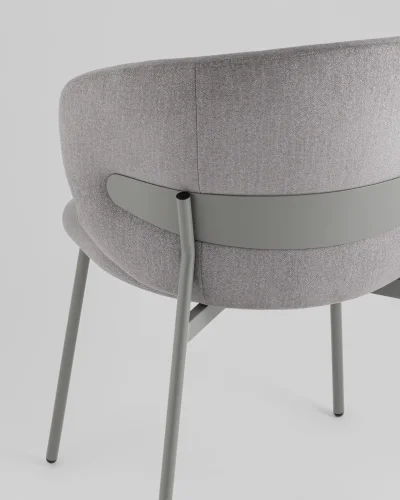 Стул Блейз велюр серый, каркас серый УТ000039825 Stool Group, серый/букле, ножки/металл/чёрный, размеры - ***** фото 6