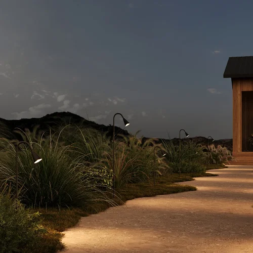 Парковый светильник LED Barb O531FL-L3B3K Maytoni уличный IP65 чёрный на 1 лампу, плафон чёрный в стиле современный хай-тек LED фото 3