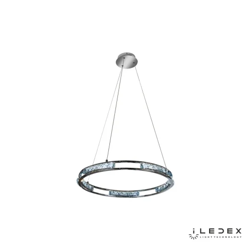 Светильник подвесной LED с пультом Crystal 16364/600 CR iLedex хром 1 лампа, основание хром в стиле современный хай-тек с пультом кольца фото 3