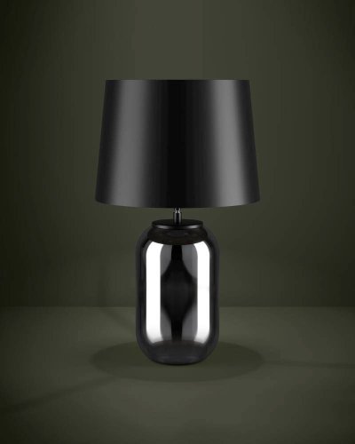 Настольная лампа Cuite 390063 Eglo чёрная 1 лампа, основание прозрачное серое стекло металл в стиле современный  фото 2
