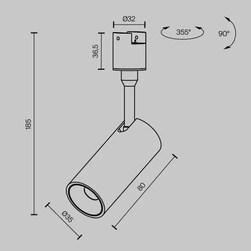 Трековый светильник LED Magnetic track system Elasity TR163-1-5W3K-M-B Maytoni чёрный для шинопроводов серии Magnetic track system Elasity чёрный фото 12
