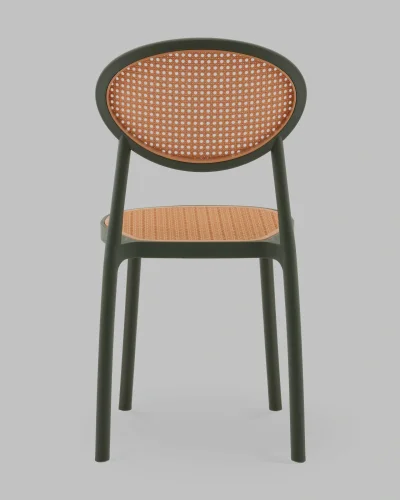 Стул Junie, пластиковый, зелёный УТ000040848 Stool Group, коричневый/пластик, ножки/металл/зелёный, размеры - *870**** фото 4